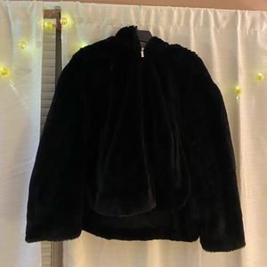 Zara Black Fur Jacket Size M